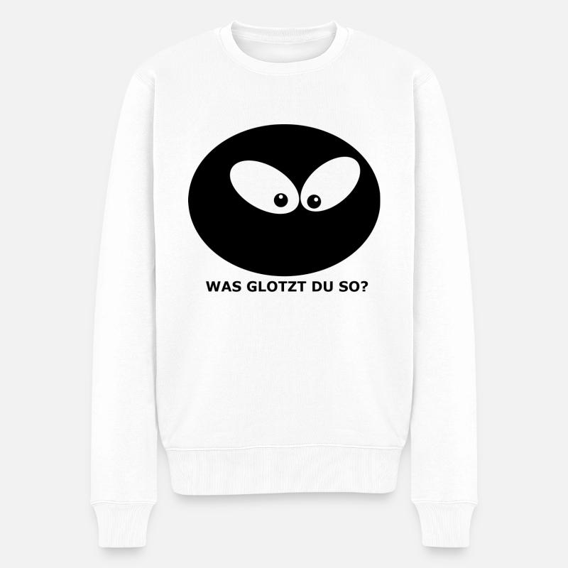 Was glotzt du so - Männer Premium Bio Pullover - Weiß