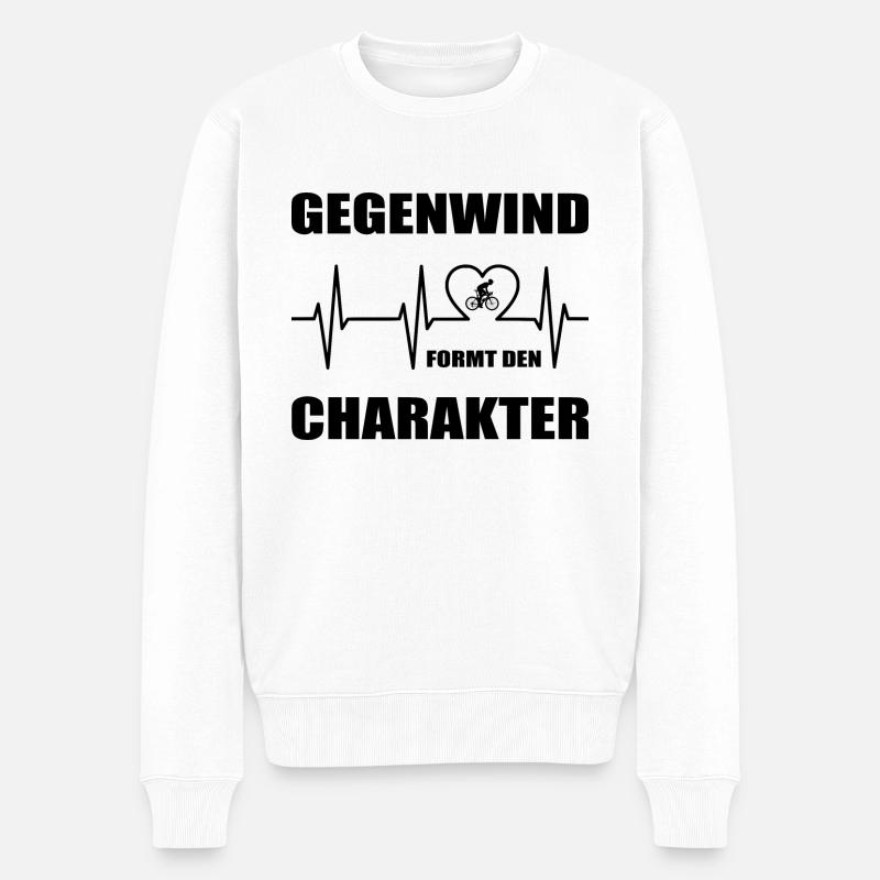 Fahrrad - Männer Premium Bio Pullover - Weiß