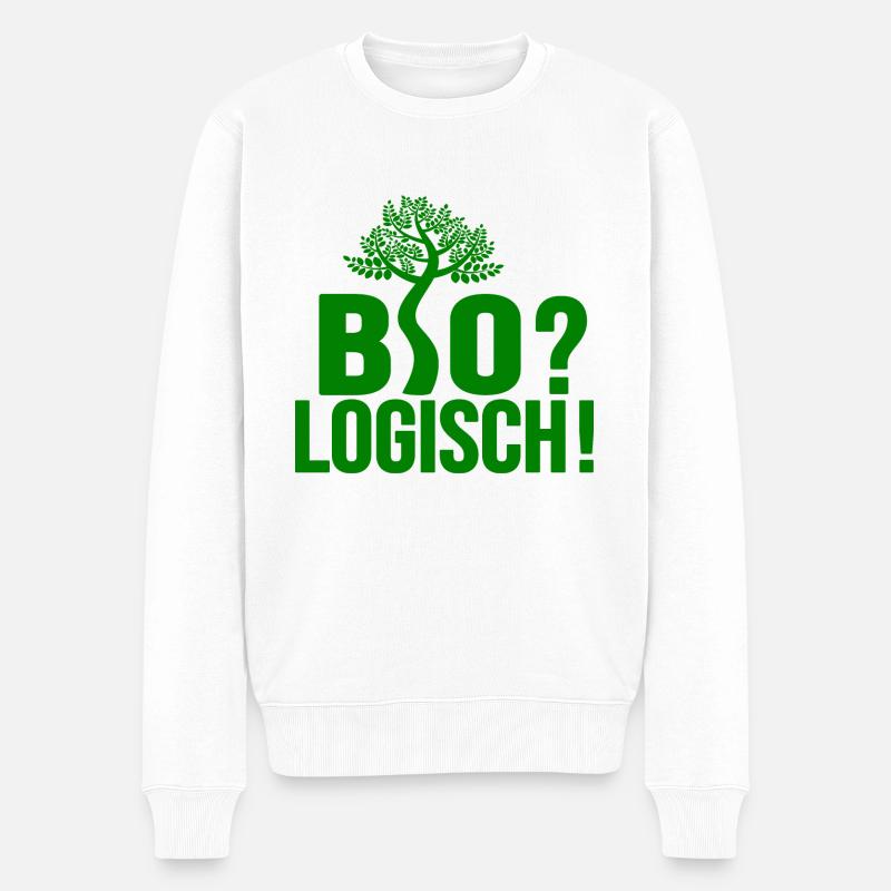 Bio? Logisch! - Männer Premium Bio Pullover - Weiß