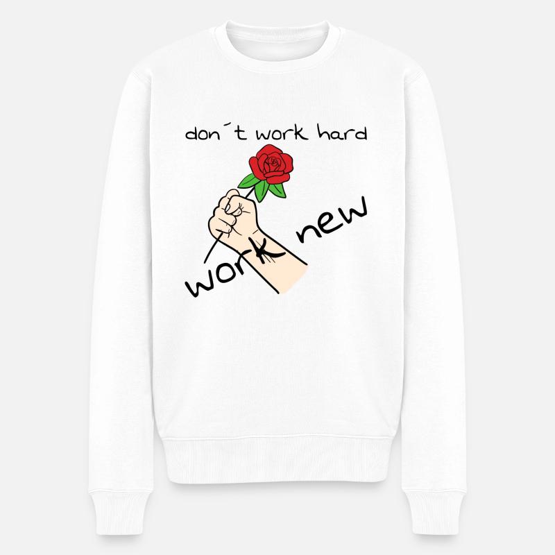 Work New - Männer Premium Bio Pullover - Weiß