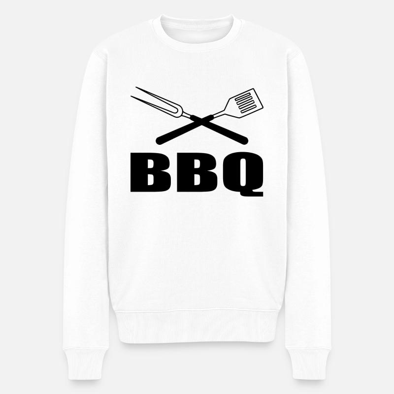 BBQ - Männer Premium Bio Pullover - Weiß