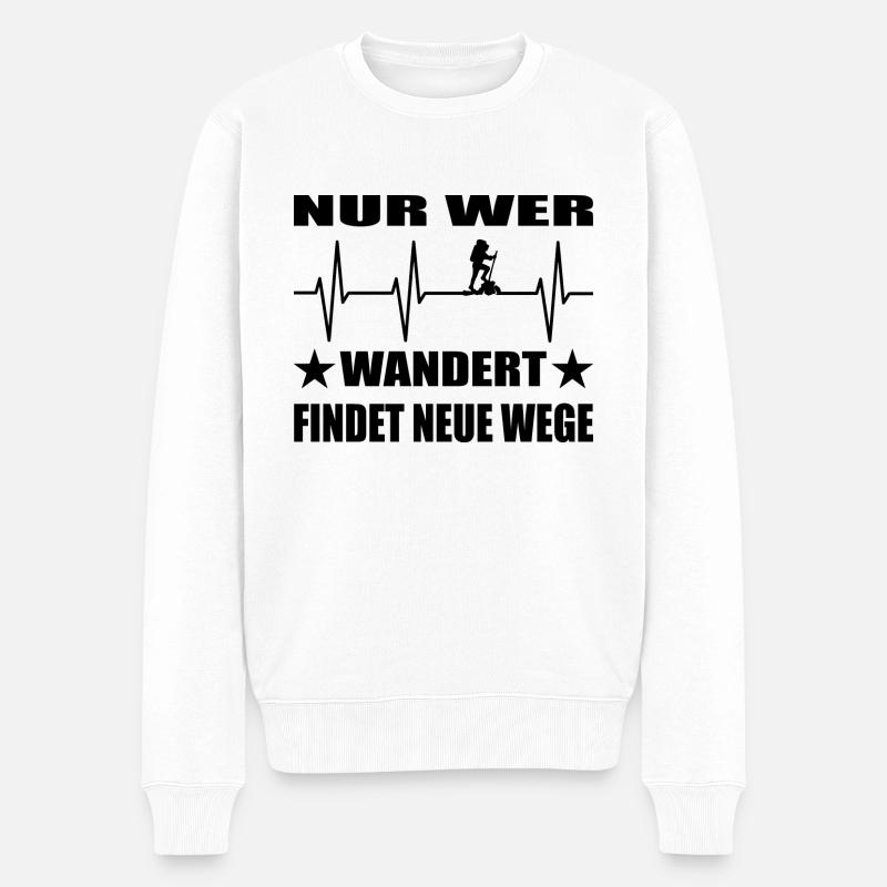 Wandern - Männer Premium Bio Pullover - Weiß