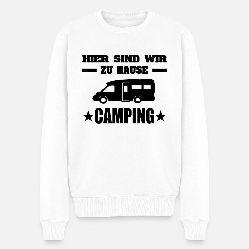 Camping - Männer Premium Bio Pullover - Weiß