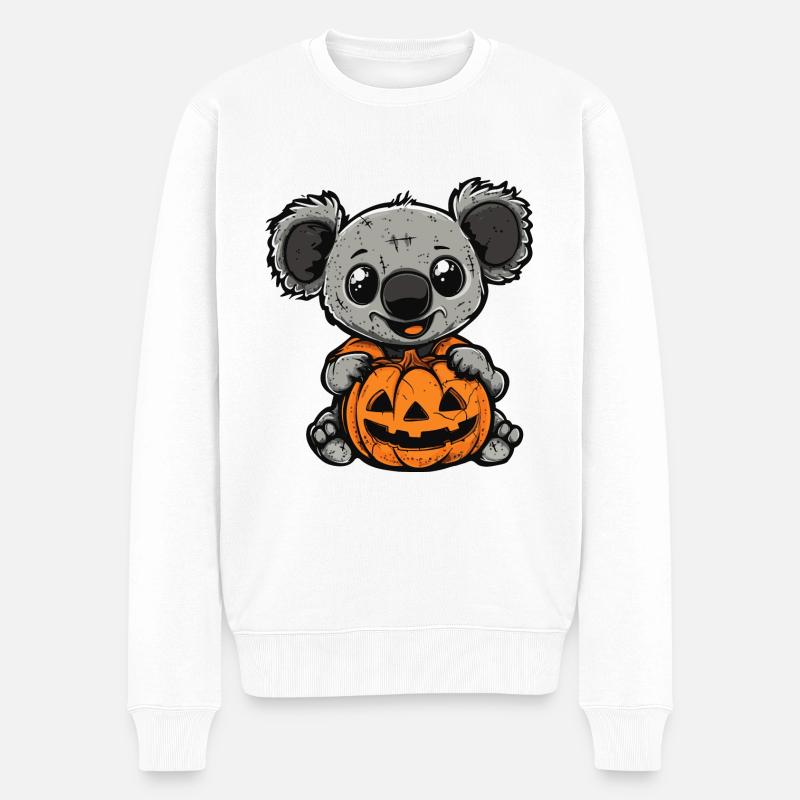 Koala Halloween Bande Dessinée Drôle - Pull Premium bio Homme - blanc