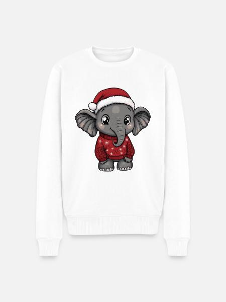 Elephant Christmas Comic - Men's Premium Organic Jumper - white