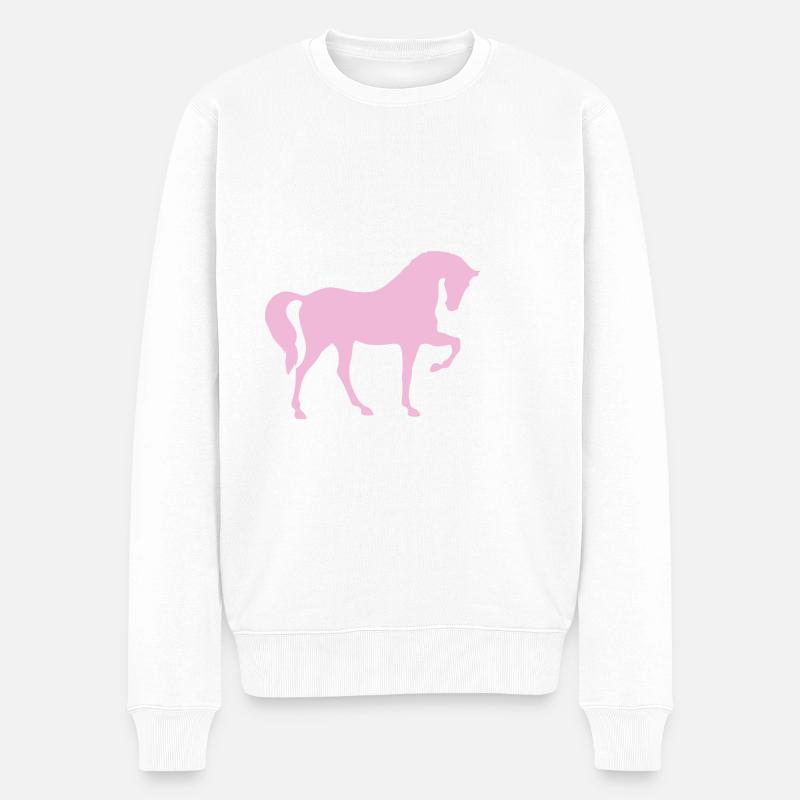 Pferde - Männer Premium Bio Pullover - Weiß