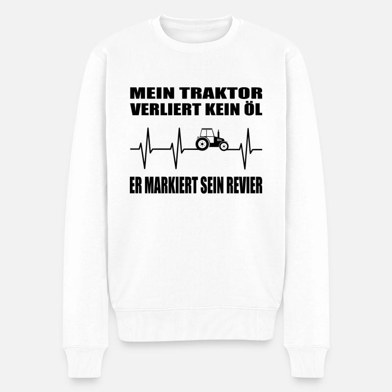 Traktor - Männer Premium Bio Pullover - Weiß