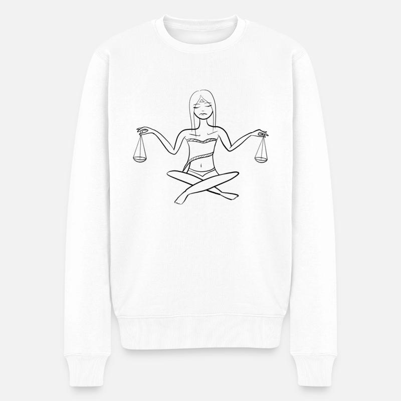 Libra Queen - Männer Premium Bio Pullover - Weiß