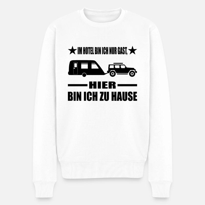 Camping - Männer Premium Bio Pullover - Weiß