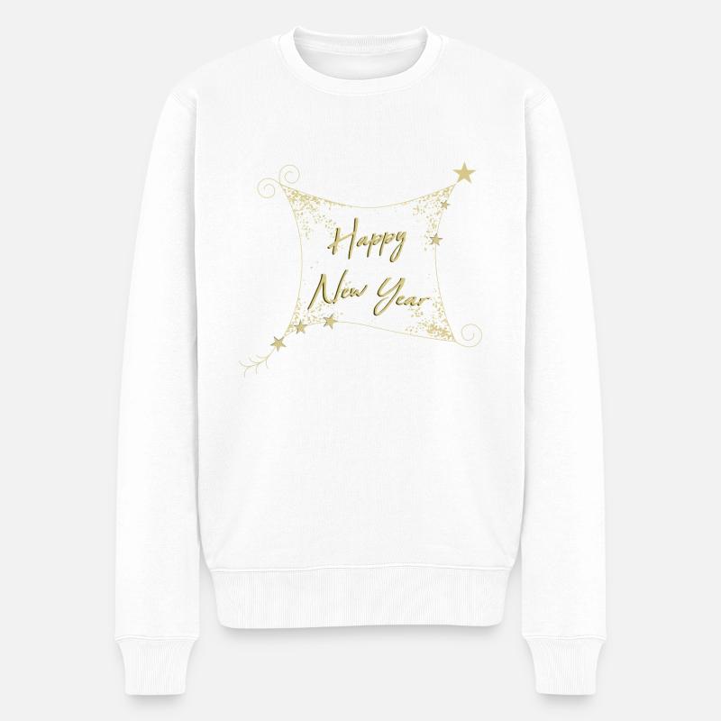 BONNE ANNÉE - Pull Premium bio Homme - blanc