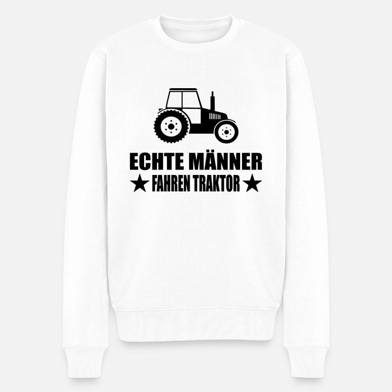 Traktor - Männer Premium Bio Pullover - Weiß