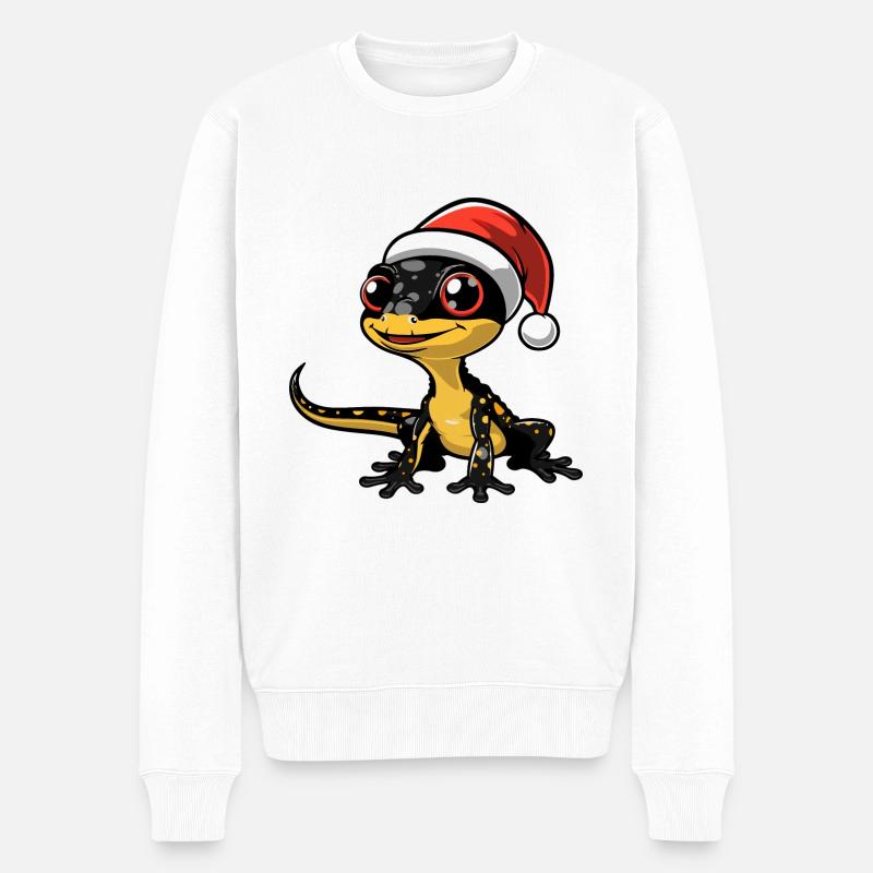 Echse Weihnachten - Männer Premium Bio Pullover - Weiß