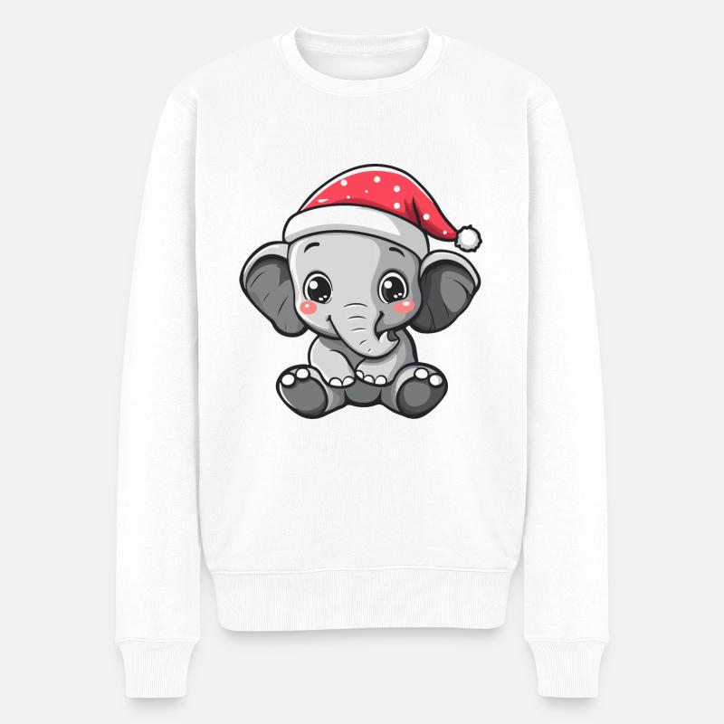 Éléphant Noël Noël - Pull Premium bio Homme - blanc
