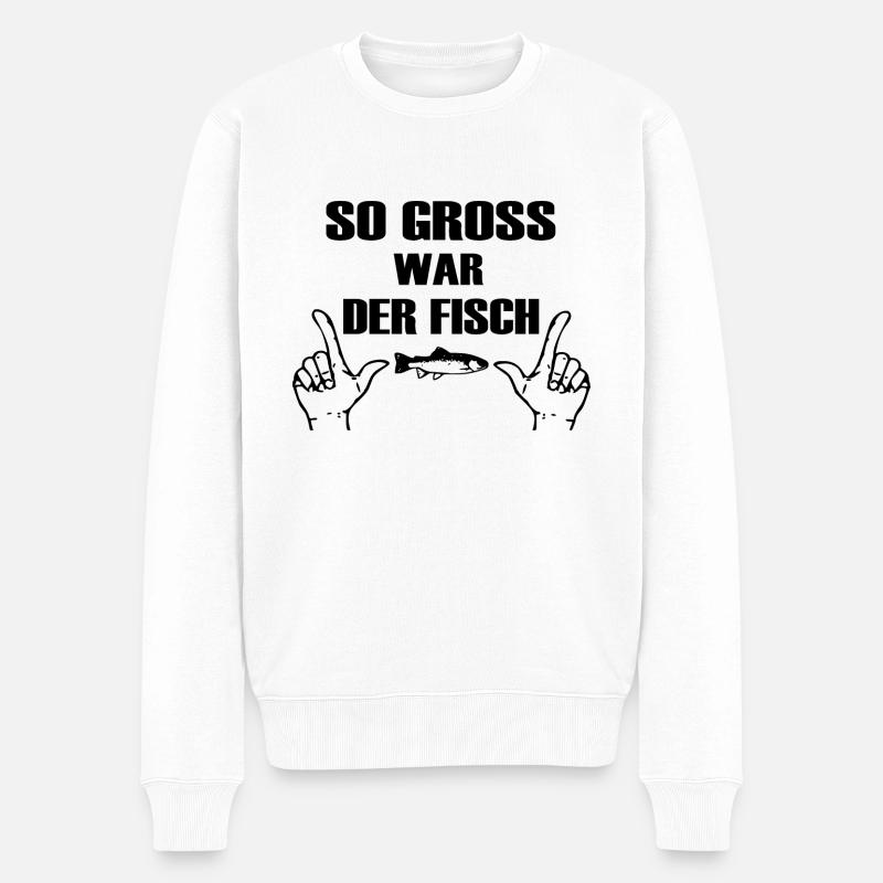 Angeln - Männer Premium Bio Pullover - Weiß