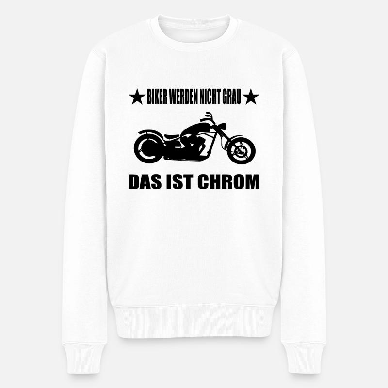 Motorrad - Männer Premium Bio Pullover - Weiß