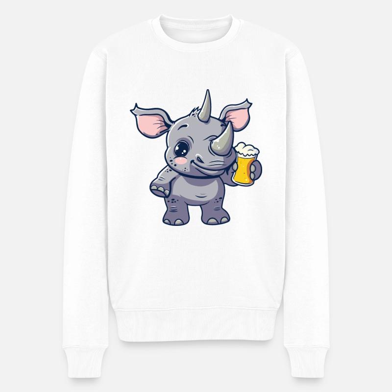 Rhino bière Comic Party - Pull Premium bio Homme - blanc