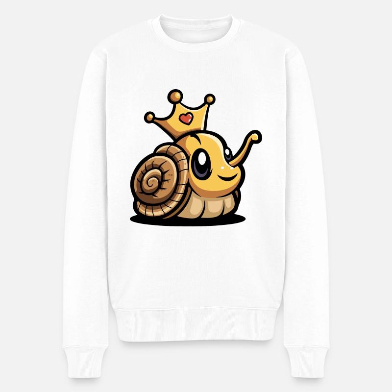 Couronne de bande dessinée d’escargot - Pull Premium bio Homme - blanc