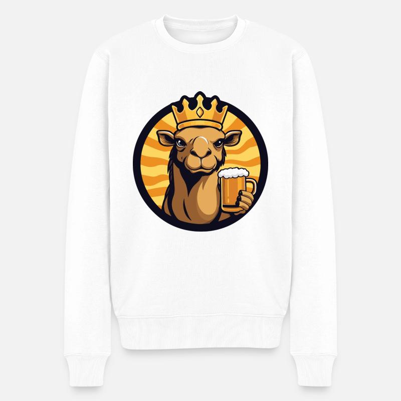 Kamel Bier Comic - Männer Premium Bio Pullover - Weiß