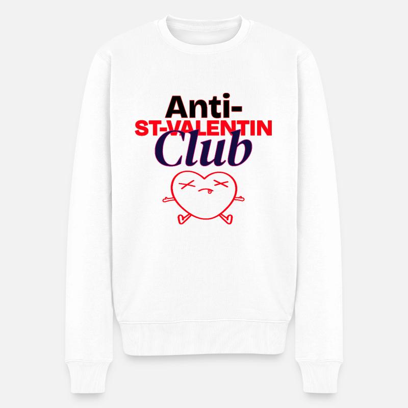 Anti St-Valentin club. Célibataire - Pull Premium bio Homme - blanc