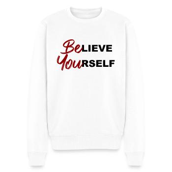Be Yourself - Männer Premium Bio Pullover - Weiß - Vorne - Thijin (182cm)