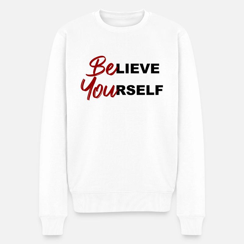 Be Yourself - Männer Premium Bio Pullover - Weiß