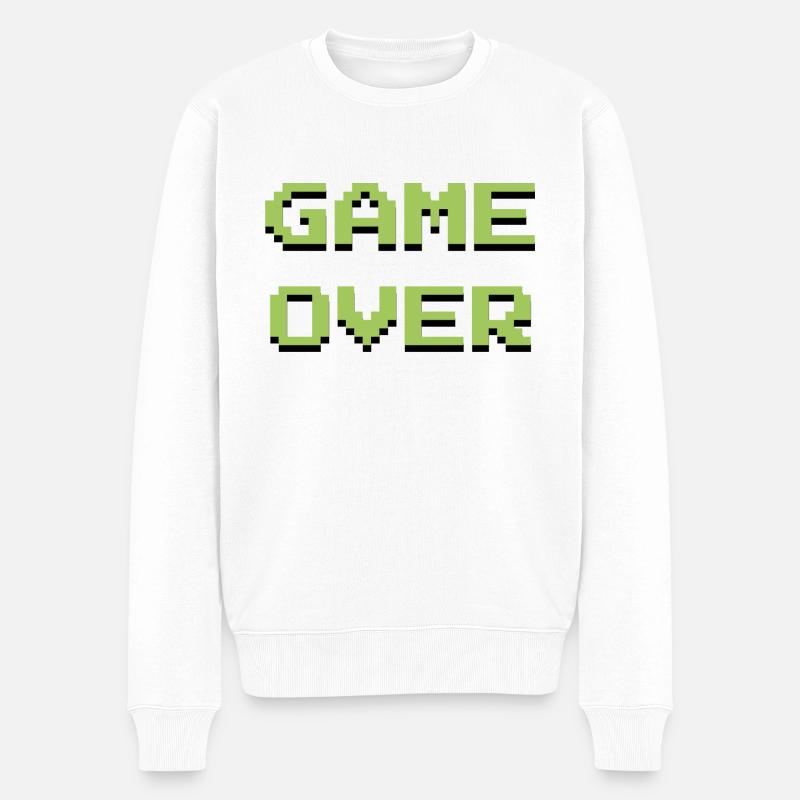 Game Over - Männer Premium Bio Pullover - Weiß