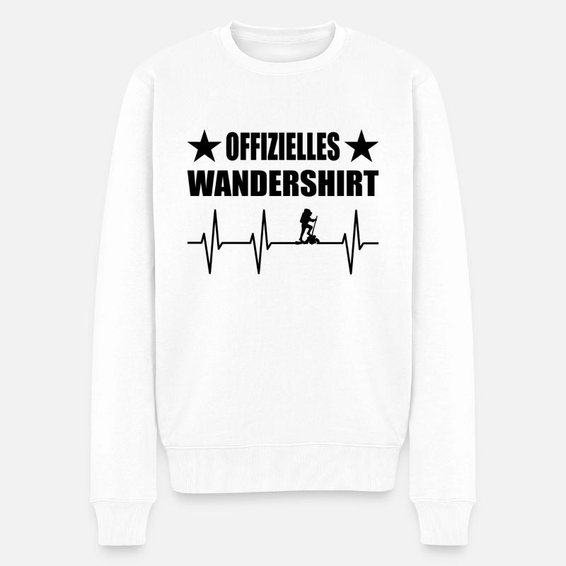 Wandern - Männer Premium Bio Pullover - Weiß