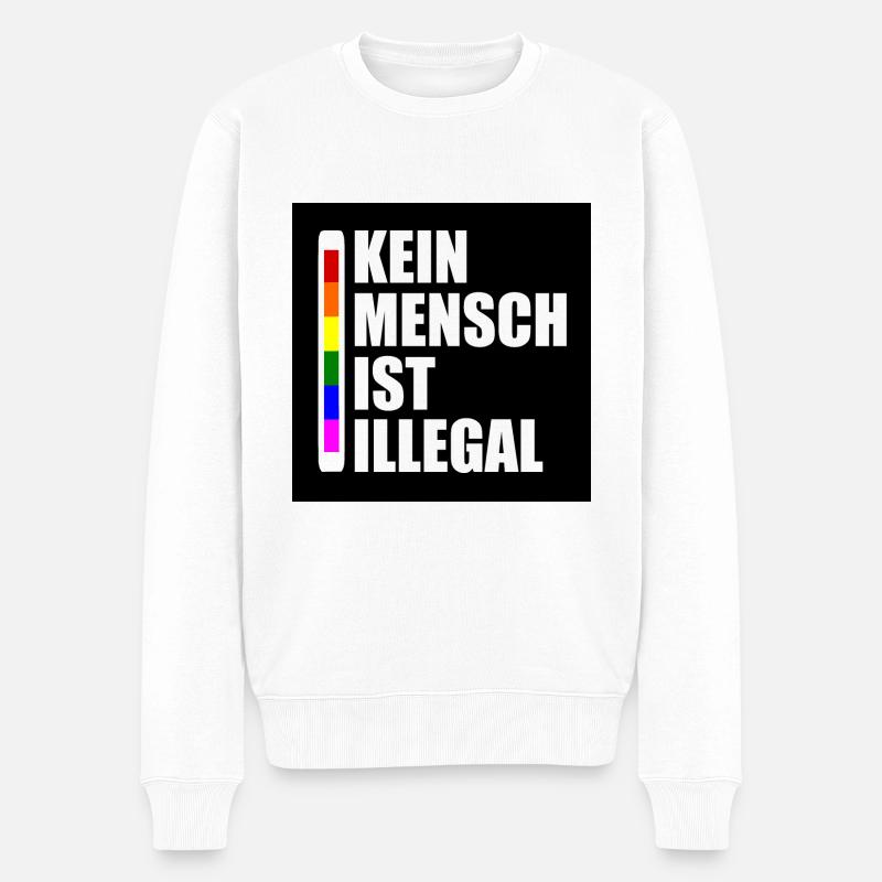 kein millimeter nach rechts - Männer Premium Bio Pullover - Weiß