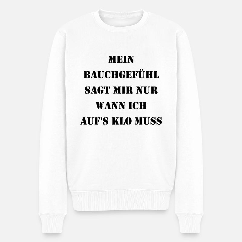 Bauchgefühl & Klo - Männer Premium Bio Pullover - Weiß