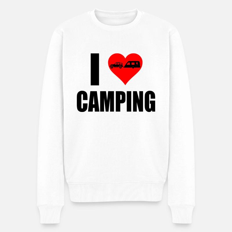 camping - Männer Premium Bio Pullover - Weiß