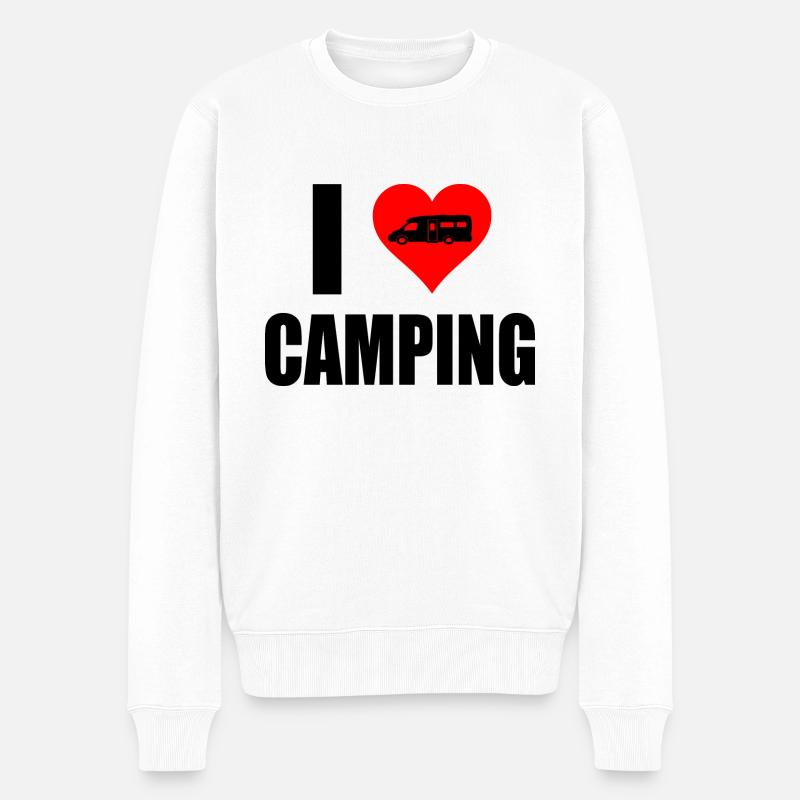 camping - Männer Premium Bio Pullover - Weiß
