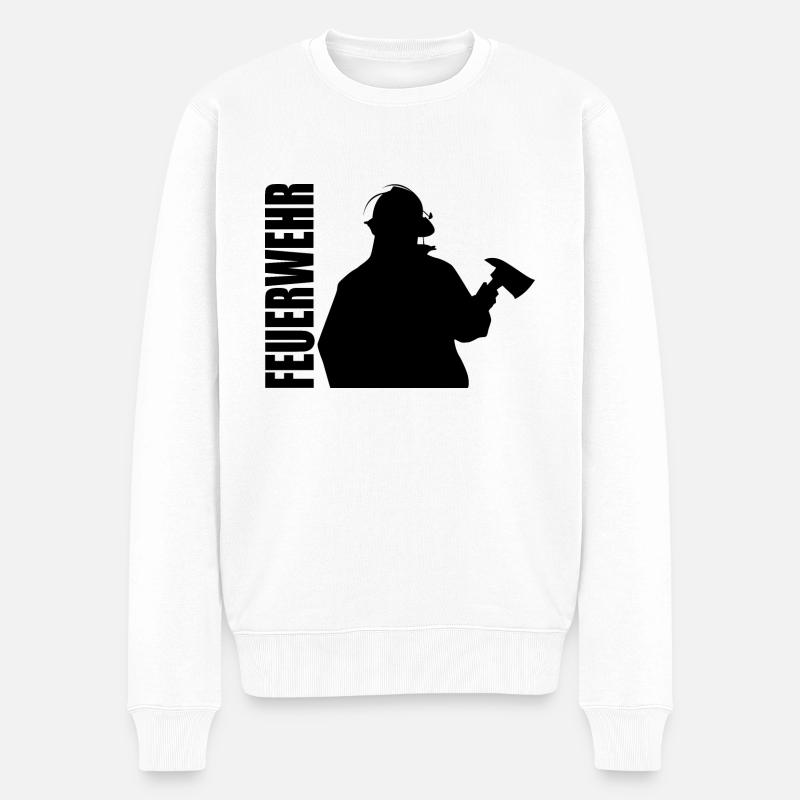 Feuerwehr - Männer Premium Bio Pullover - Weiß
