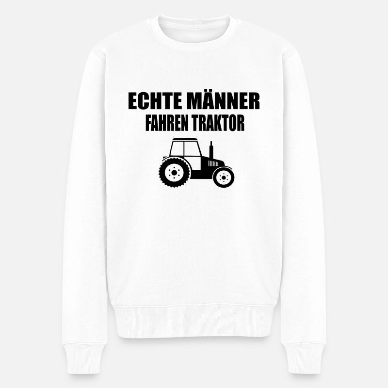 Traktor - Männer Premium Bio Pullover - Weiß