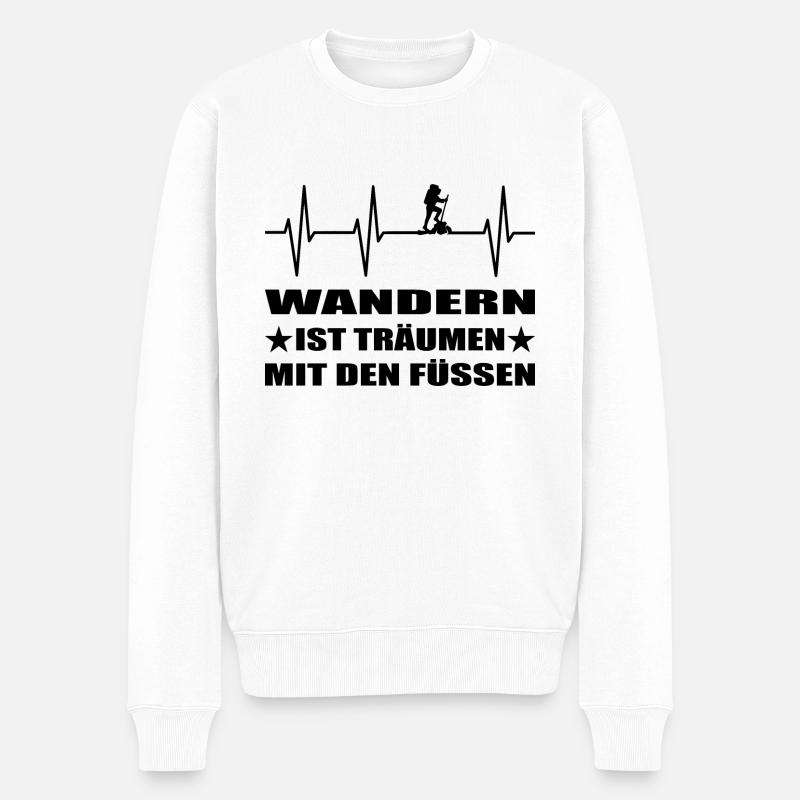 Wandern - Männer Premium Bio Pullover - Weiß