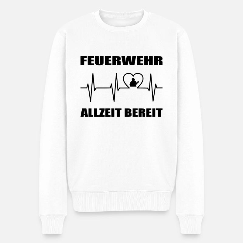 Feuerwehr - Männer Premium Bio Pullover - Weiß
