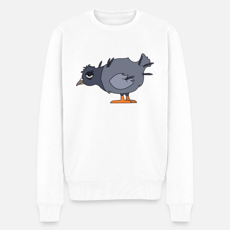 Müde Taube - Männer Premium Bio Pullover - Weiß