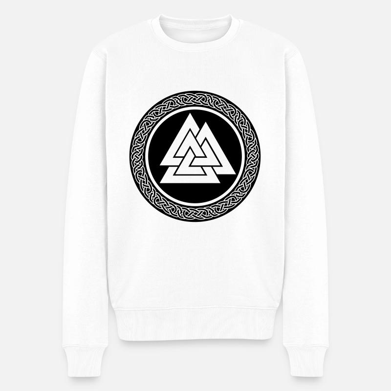 Viking noeud valknut - Pull Premium bio Homme - blanc