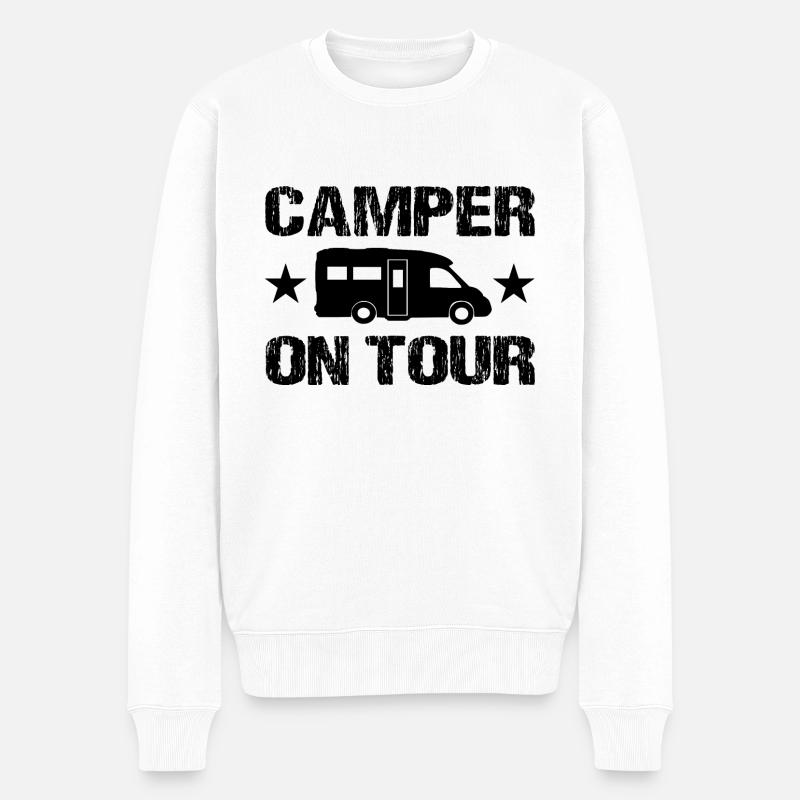Camping - Männer Premium Bio Pullover - Weiß