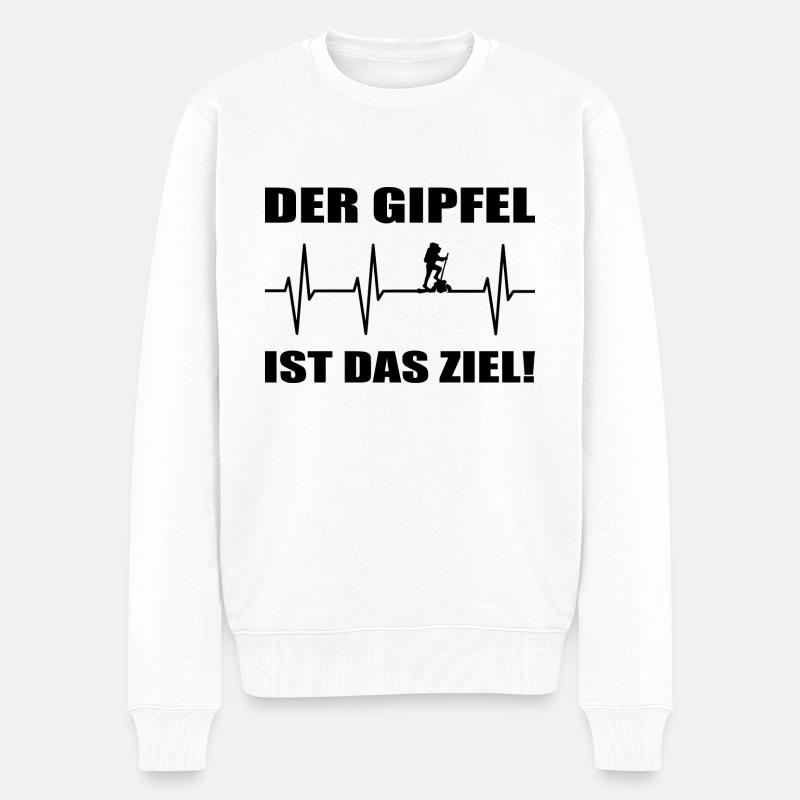 Wandern - Männer Premium Bio Pullover - Weiß