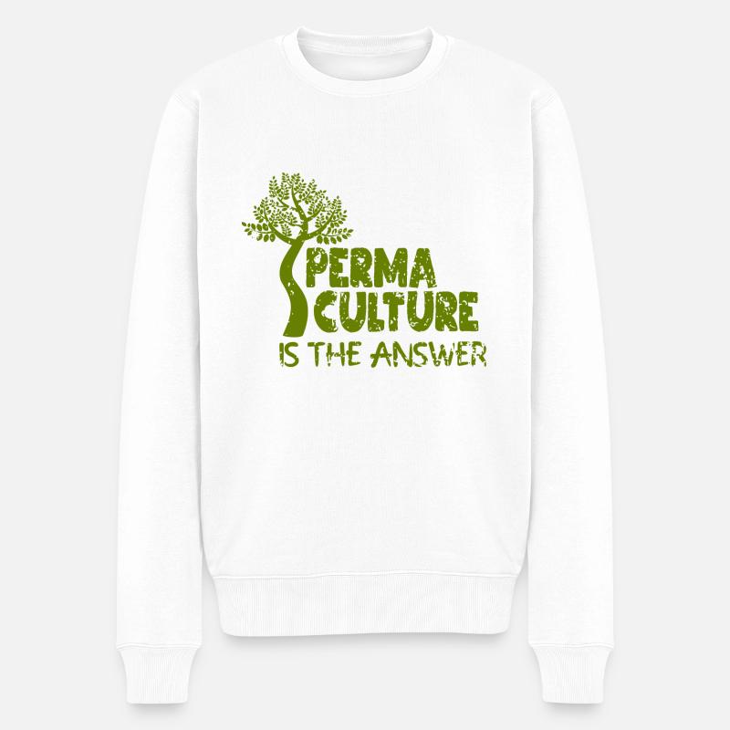 Permaculture is the answer - Männer Premium Bio Pullover - Weiß
