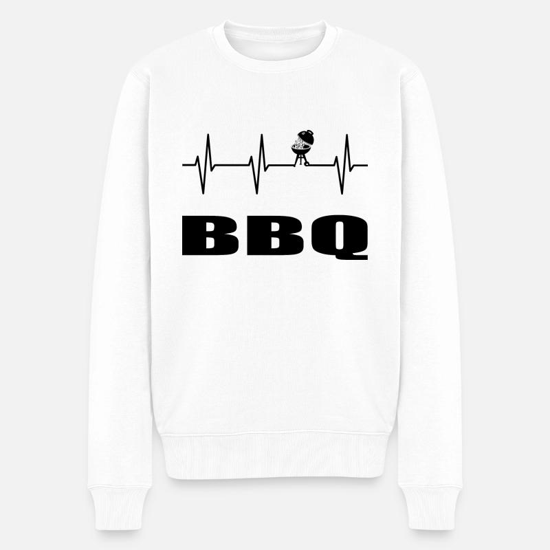 BBQ - Männer Premium Bio Pullover - Weiß