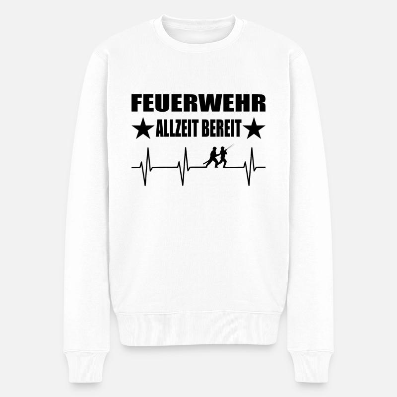 Feuerwehr - Männer Premium Bio Pullover - Weiß