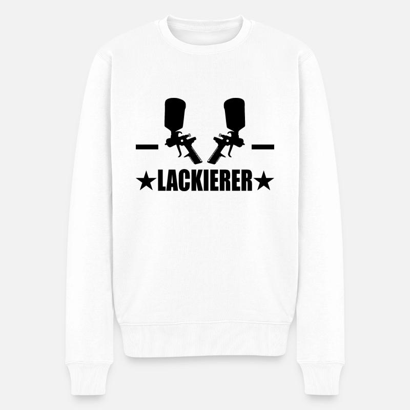 Lackierer - Männer Premium Bio Pullover - Weiß