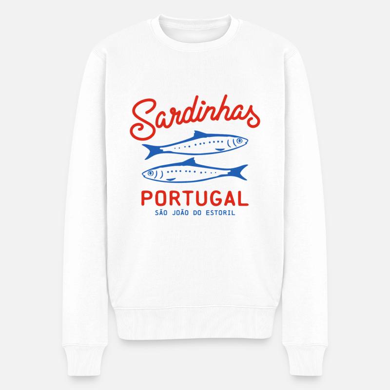 sardinen konserve sardinhas portugal - Männer Premium Bio Pullover - Weiß