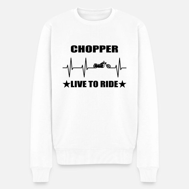 Motorrad - Männer Premium Bio Pullover - Weiß