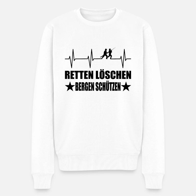 Feuerwehr - Männer Premium Bio Pullover - Weiß