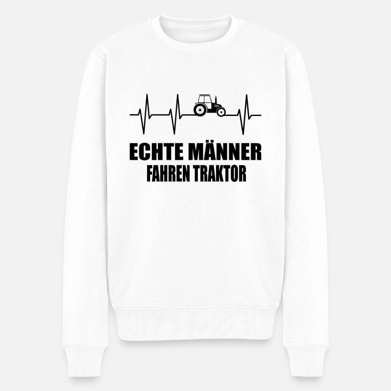 Traktor - Männer Premium Bio Pullover - Weiß