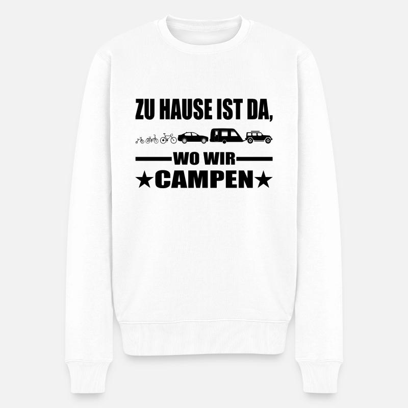 Camping - Männer Premium Bio Pullover - Weiß