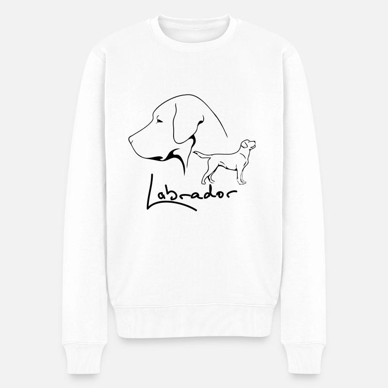 LABRADOR Profil WILSIGNS Hunde Hund Geschenkidee - Männer Premium Bio Pullover - Weiß