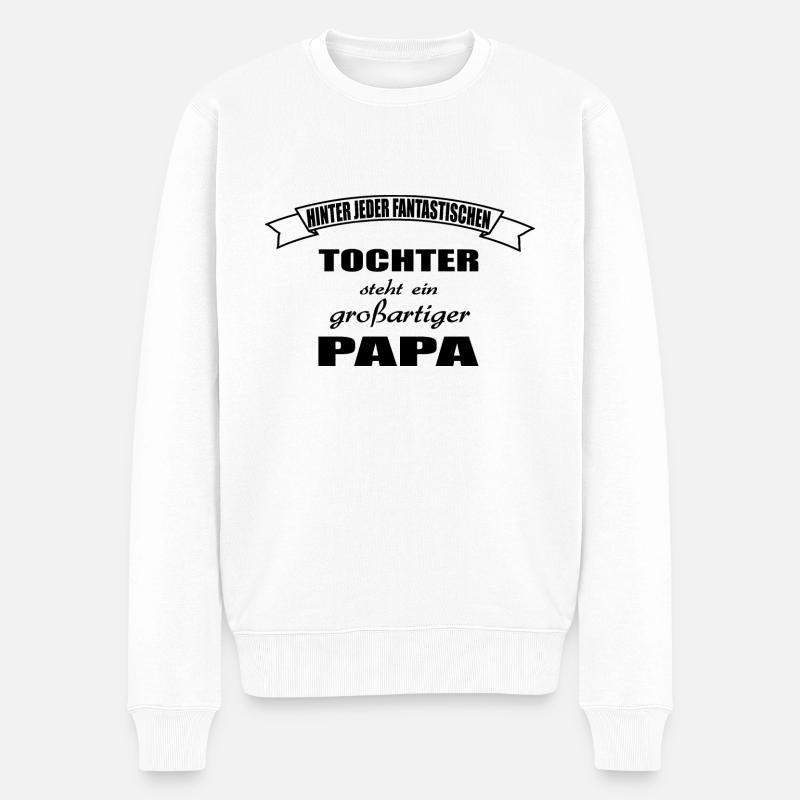 Papa - Männer Premium Bio Pullover - Weiß